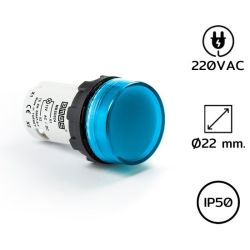 MBSD220M Pilot Light (หลอดไฟตู้คอนโทรล) Ø22 mm 220VAC BLUE LED