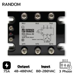SG3-AAR075-A2 Three phases Input 80-280VAC Output 48-480VAC กระแส75ARandom