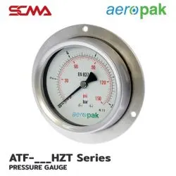 เกจ์วัดความดัน/เกลียวหลังมีปีก ATF-50HZT 0~1bar/0~15psi 1/4PT SUS304