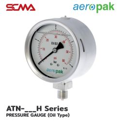 เกจ์วัดความดันหน้าปัดมีน้ำมัน: ATN-150H150mm.เกลียวล่าง3/4NPT0-14kfgcm2(20)