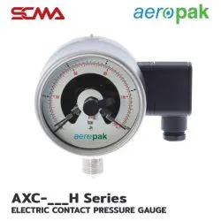 เกจ์วัดความดันแบบควบคุม/เกลียวล่าง AXC-100H 0~60bar/0~900psi 1/2G SUS304