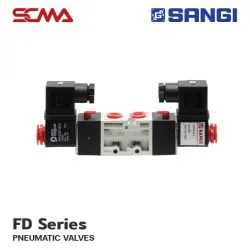 โซลินอยด์วาล์ว Model : FD06(1/4")-N-2-D-DC24V / แบบ Pneumatic 5/2 Way ,For Air,PIPE 1/4, Double Coil
