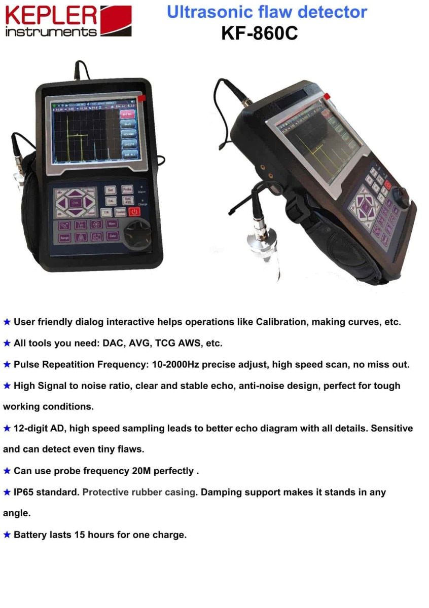 KF-860C KEPLER เครื่องตรวจสอบรอยร้าวของวัตถุด้วยคลื่นอัลตร้าโซนิค Ultrasonic Flaw Detector SCMA