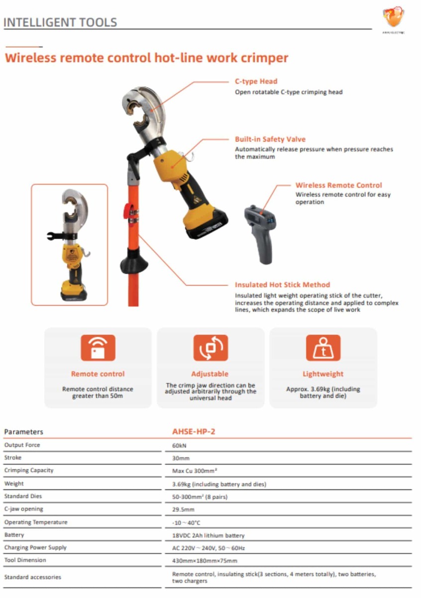 KAHSE-HP-2 KEPLER Wireless remote control hot-line work crimper