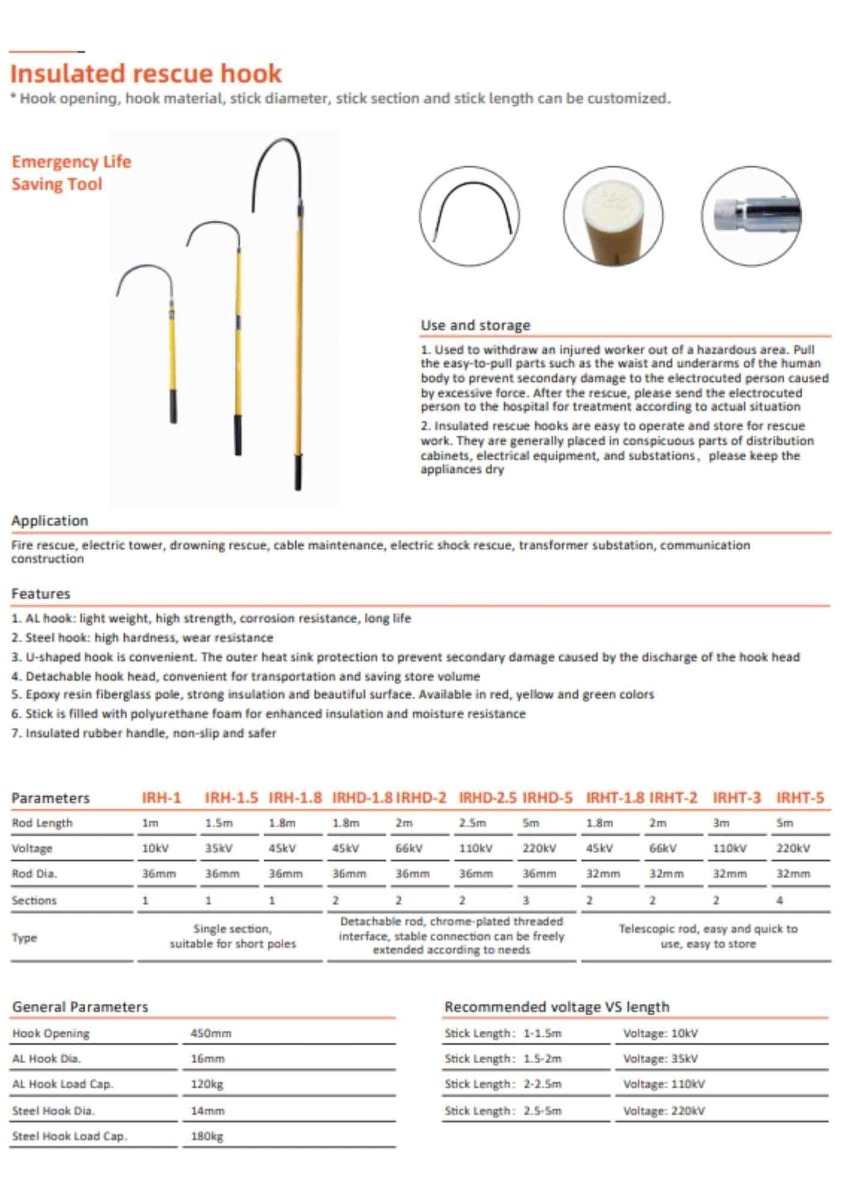 KIRHD-2 (2m, 66kV) KEPLER Insulated rescue hook