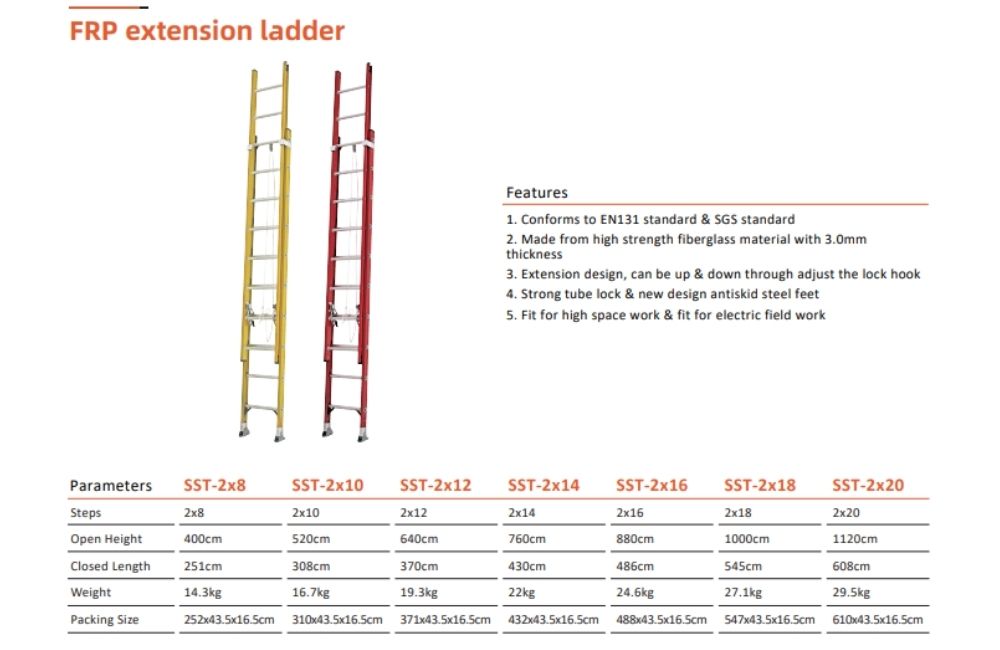 KSST-2x20 KEPLER FRP extension ladder