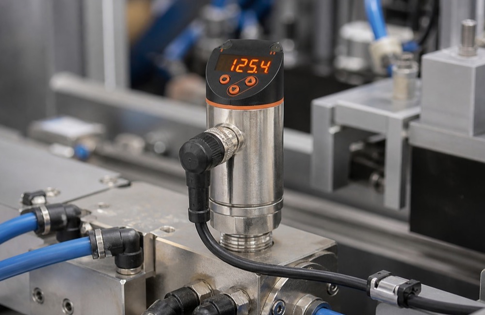 IO-Link Pressure Switch ติดตั้งวัดความดันในระบบลม