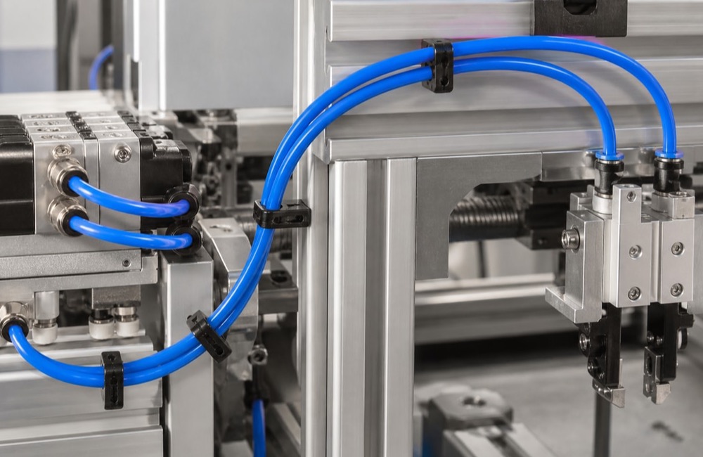 สาย PU Tube เชื่อมวาล์วและกระบอกลมในระบบนิวแมติกส์