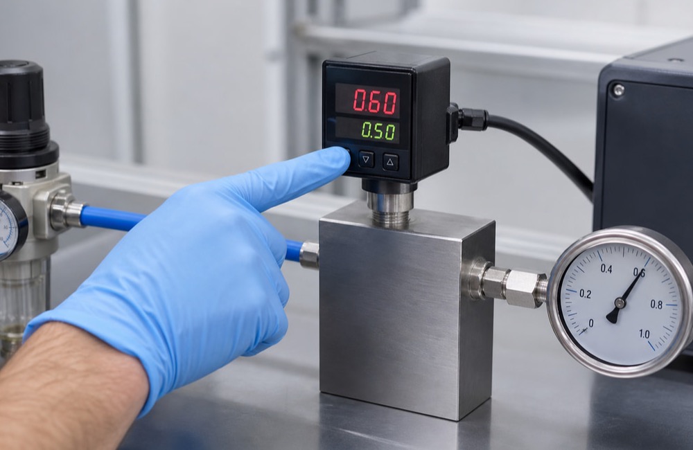 ช่างตั้งค่า Set Point บน Digital Pressure Switch