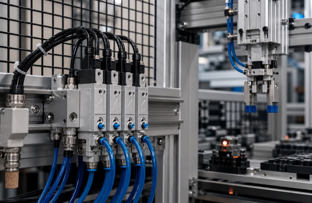 ชุด Directional Valves แบบแมนิโฟลด์ควบคุมระบบหยิบจับอัตโนมัติ