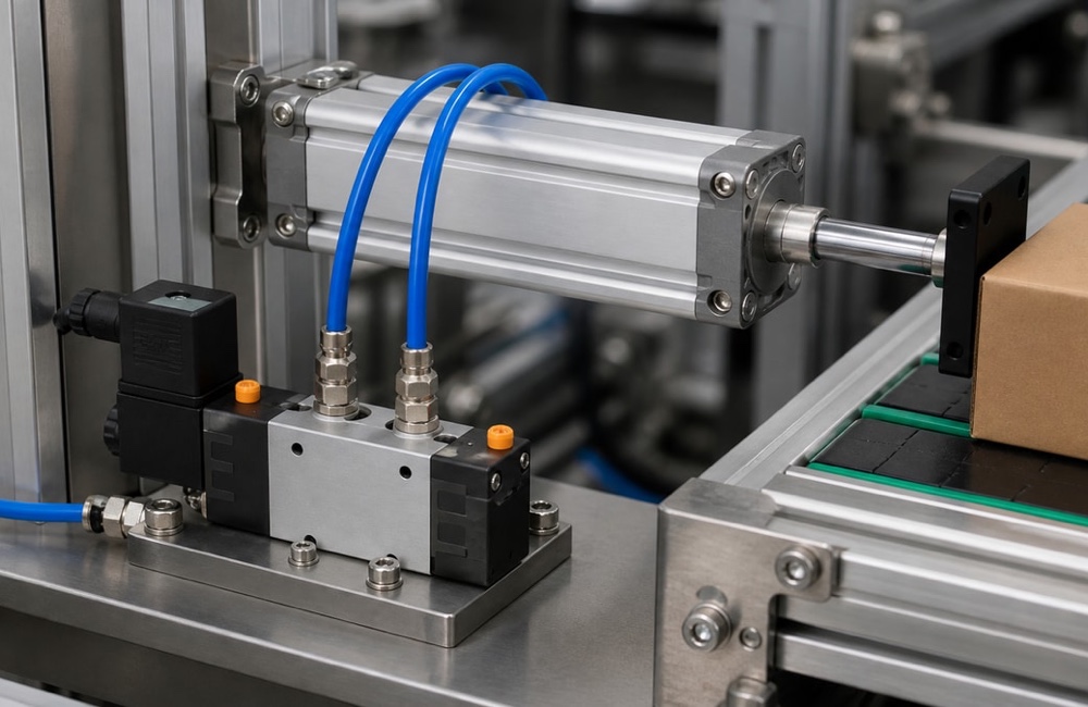 Solenoid Valve ควบคุมกระบอกลมในสายการผลิต