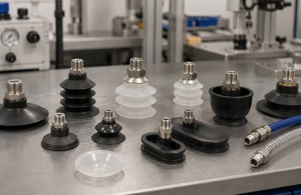 ตัวอย่าง Suction Cup หลายรูปทรงและวัสดุสำหรับงานอุตสาหกรรม