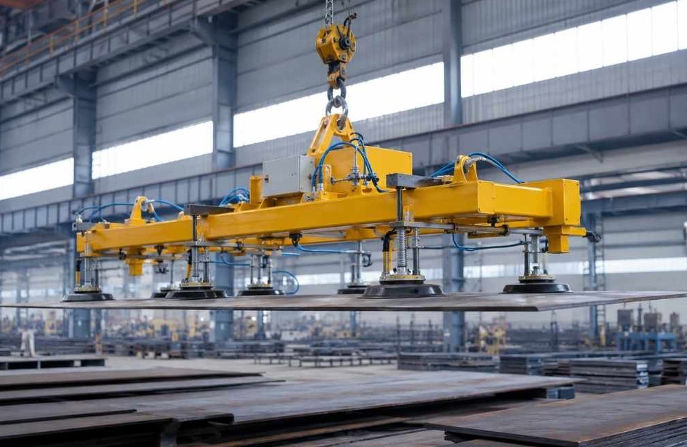 material lifters แบบสุญญากาศใช้แป้นดูดยกแผ่นเหล็ก