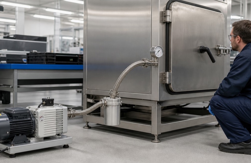 ปั๊ม vacuum ต่อใช้งานกับ vacuum oven อุตสาหกรรม
