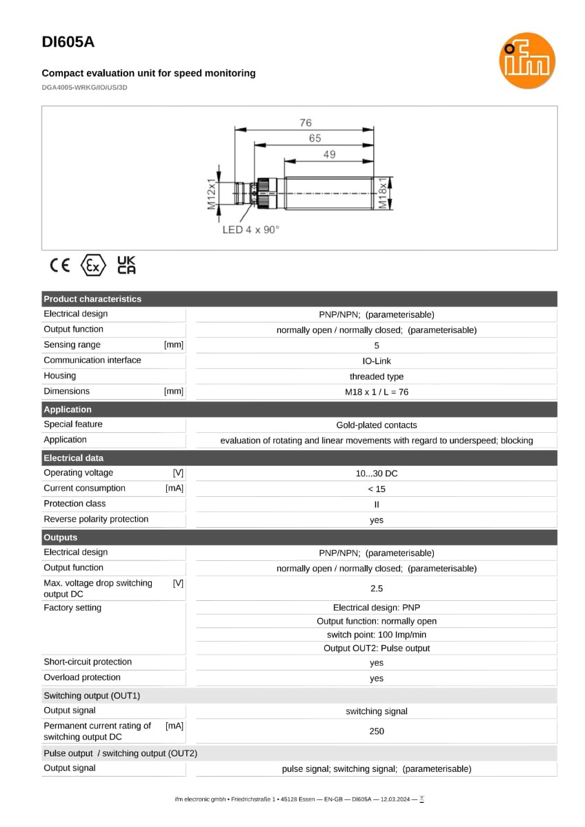 DI605A \ ecomat 200 \ Evaluation systems and power supplies \ DGA4005-WRKG/IO/US/3D \ DE \