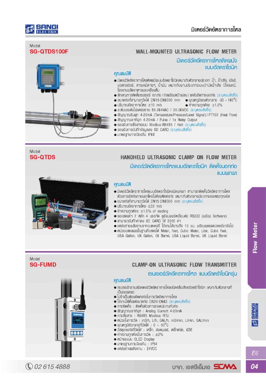 SG-QTDS-H-S2,M2-5 /DN15(1/2")-DN700(28") / Clamp on type / Handheld Ultrasonic Flow Meter SANGI