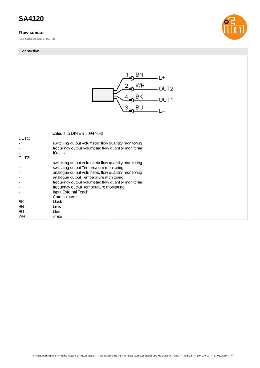 SA4120 \ efector 300 \ Flow sensors \ SAEXXXXBFRKG/US-100 \ DE \