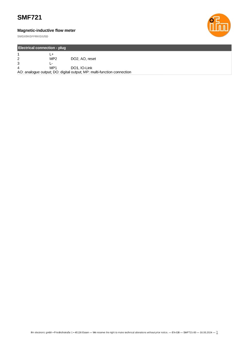 SMF721 \ efector 300 \ Flow sensors \ SMGX0KGFFRKG/USD \ DE \