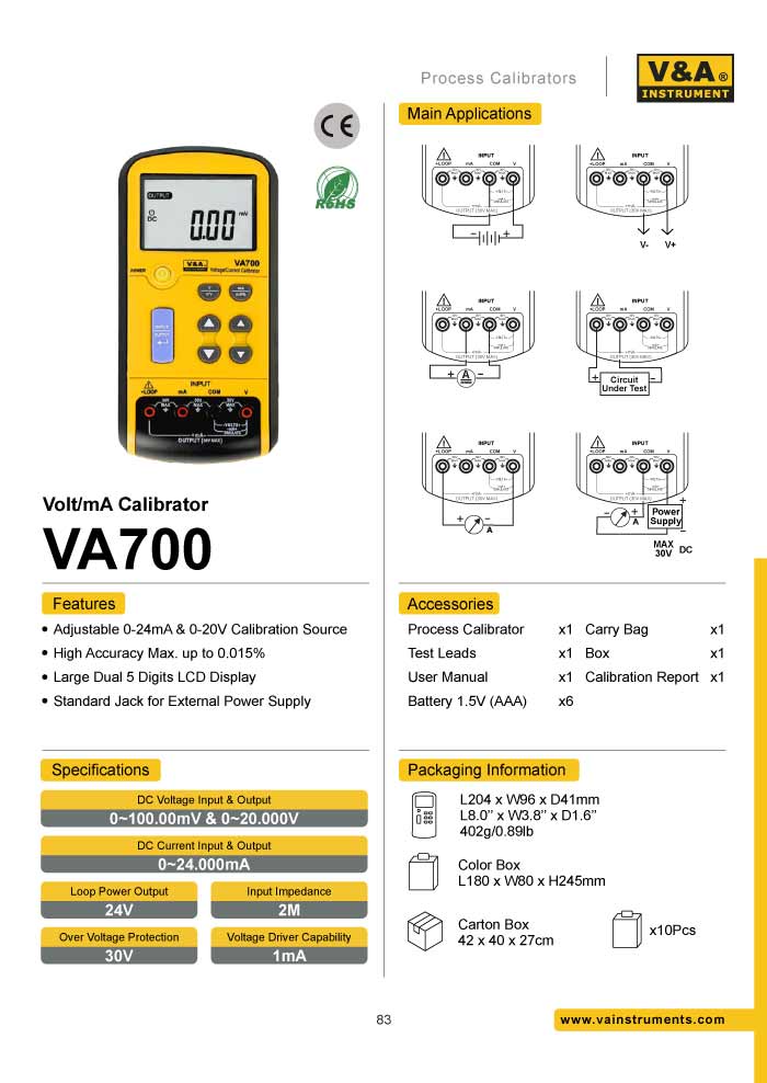 รายละเอียด VA700 V&A