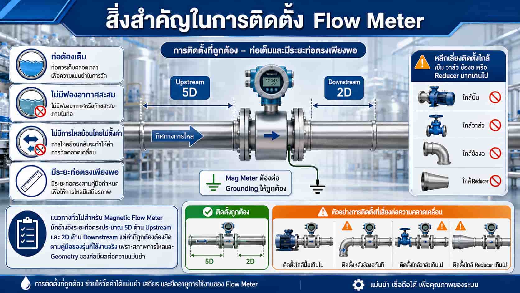 Flow Meter โรงงานผลิตเครื่องดื่ม