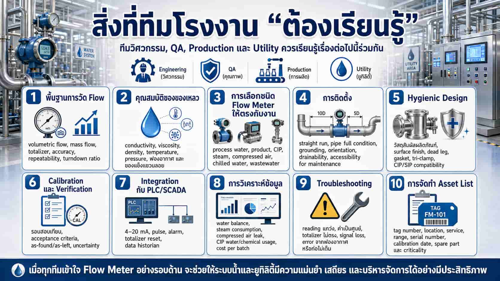 Flow Meter โรงงานผลิตเครื่องดื่ม
