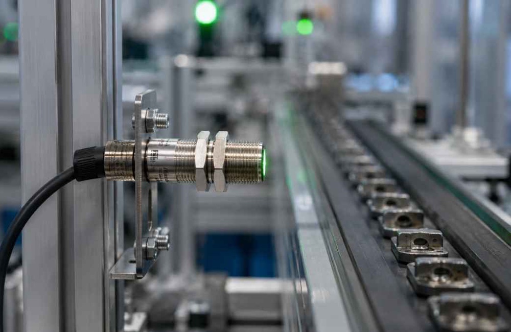 Inductive Proximity Sensor ตรวจจับชิ้นส่วนโลหะบนสายพาน