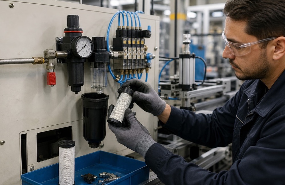 ช่างบำรุงรักษาไส้กรองใน Pneumatic System