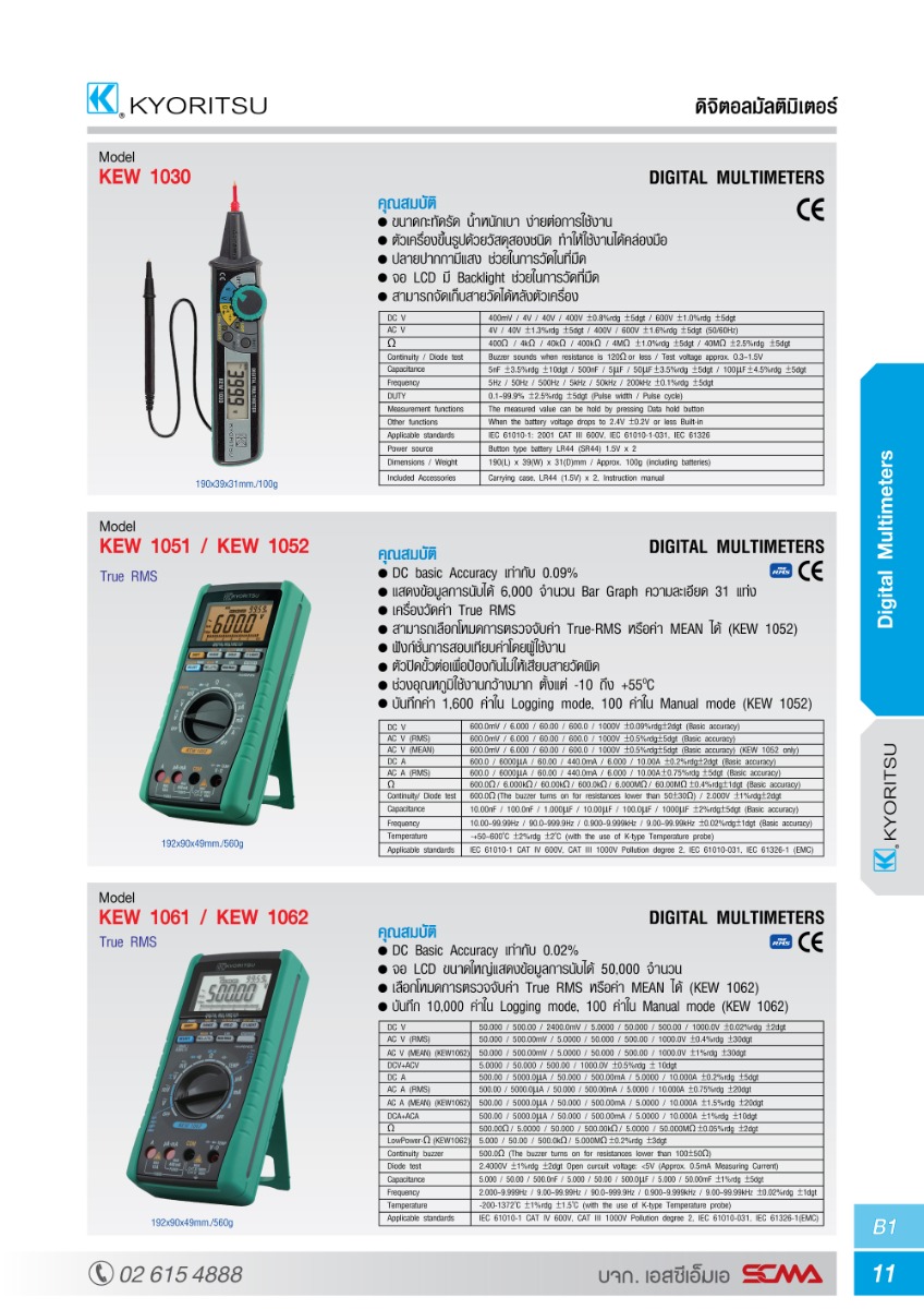 KYORITSU มัลติมิเตอร์ รุ่น KEW 1061