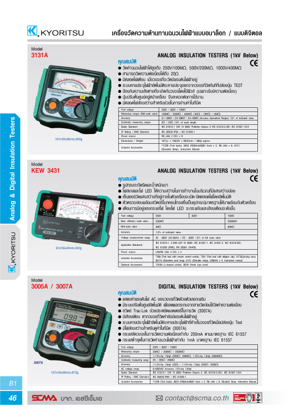 KYORITSU เครื่องทดสอบฉนวนไฟฟ้า รุ่น 3131A