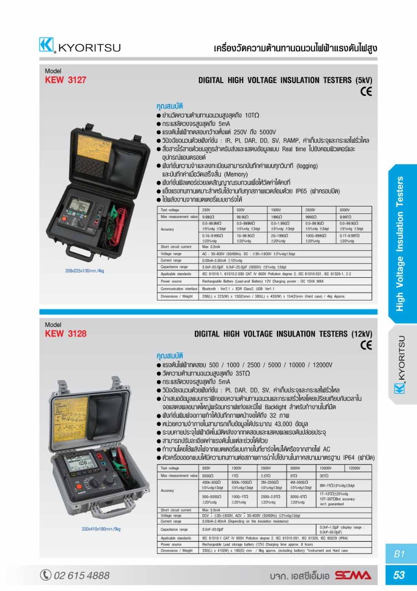 KYORITSU เครื่องทดสอบฉนวนไฟฟ้า รุ่น KEW 3128