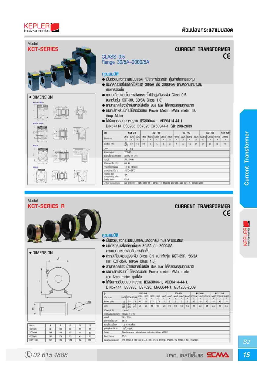 KEPLER ตัวแปลงกระแสไฟฟ้าแบบสอด รุ่น KCT-110R, 3000/5A