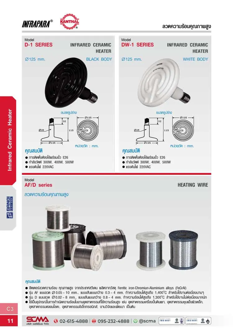 หน้าแคต C3-11 ลวดความร้อน KANTHAL AF/D series