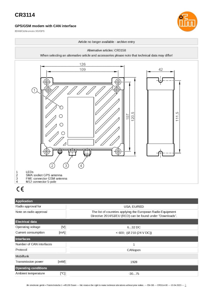 CR3114 \ ecomat 100 \ R360 (อุปกรณ์เสริมสำหรับงาน Mobile) \R360/CANremote 3G/GPS \ DE