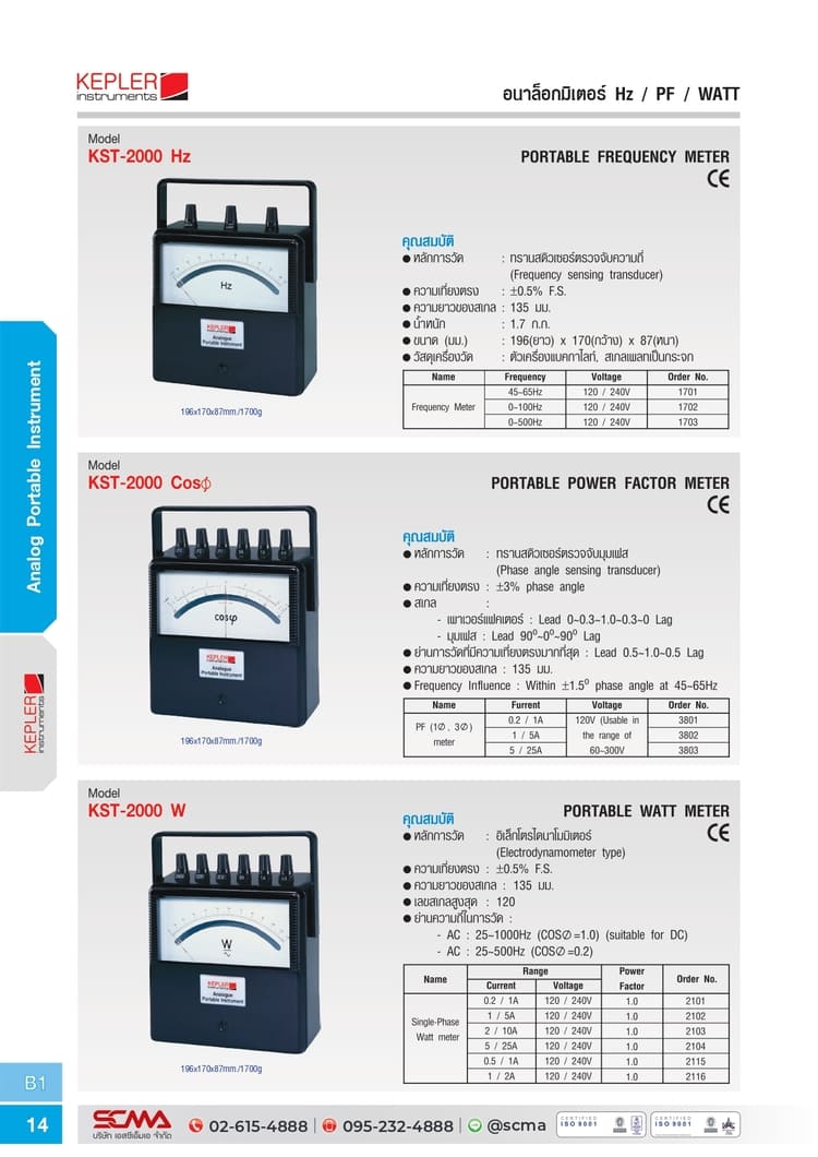 KST2000 W (2103) PORTABLE WATT METER KEPLER