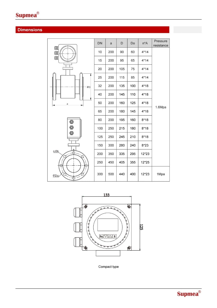 FMC240 Electromagnetic Flow Meter DN150 Series (เครื่องวัดอัตราการไหลแบบสนามแม่เหล็ก)