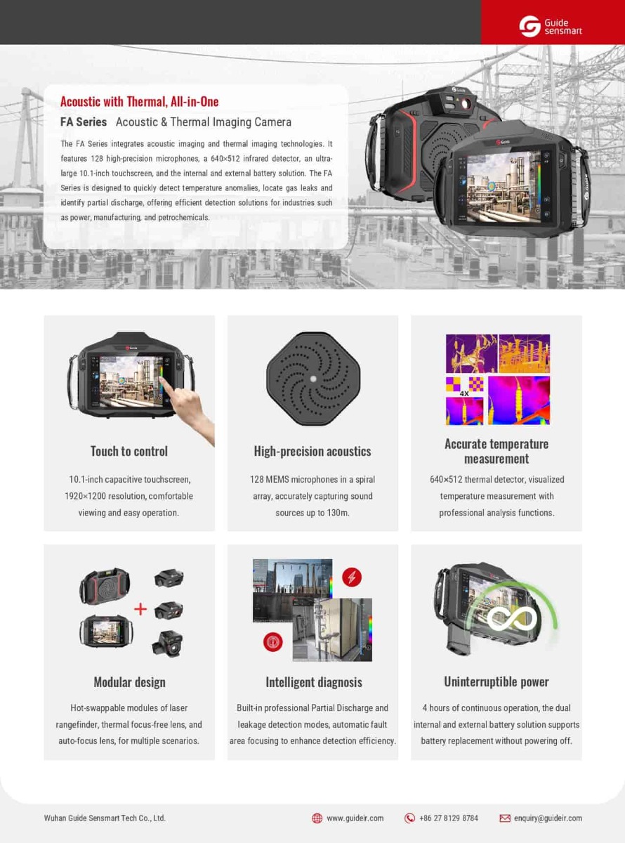 FA611 Acoustic & Thermal Imaging Camera เครื่องสแกนความร้อนและคลื่นเสียง