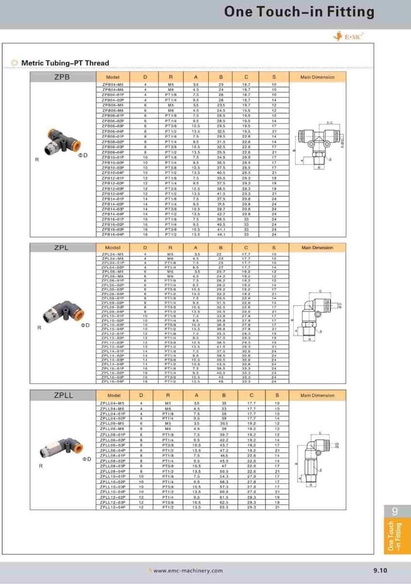 ZPL06-M5 \ Plastic Fitting \ Elbow / 6mm OD / M5 \ E.MC