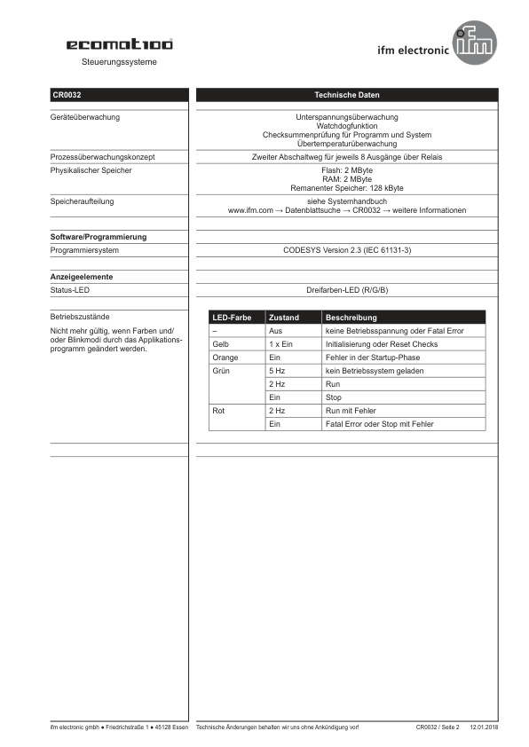 CR0032 \ ecomat 100 \ Mobile controllers \ R360/ClassicController/32 \ DE \ datasheet