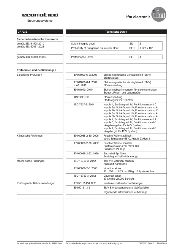 CR7032 \ ecomat 100 \ Mobile controllers \ R360/SafetyController/32 \ DE \ datasheet