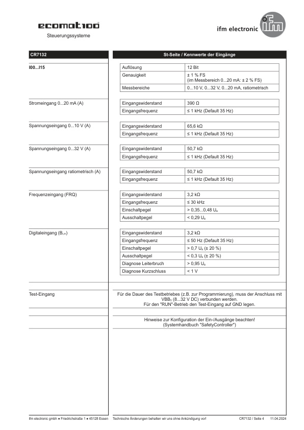 CR7132 \ ecomat 100 \ Mobile controllers \ R360/SafetyControllerEX/32 \ DE \ datasheet