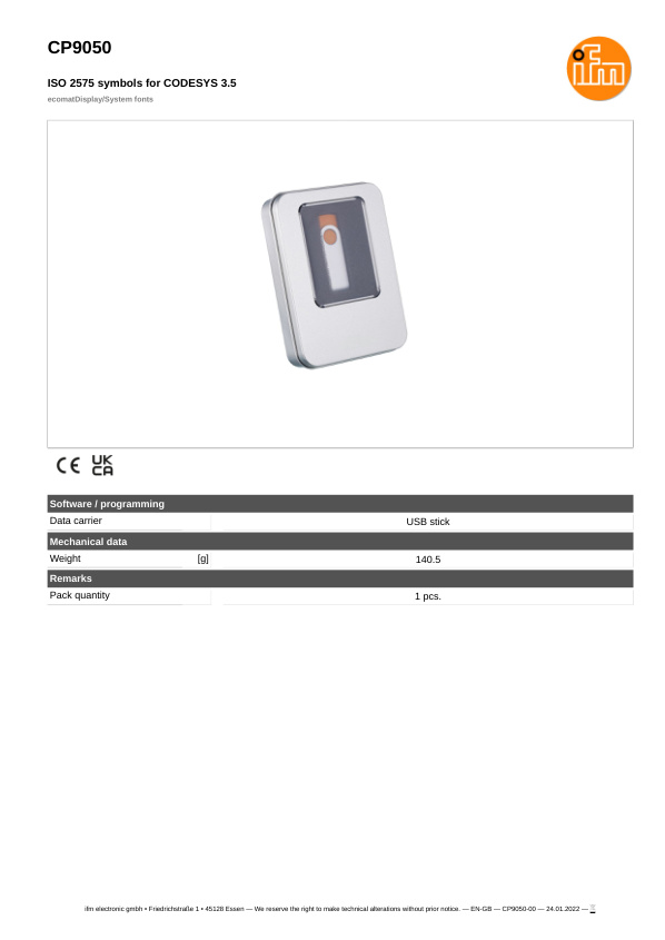 CP9050 \ ecomat 100 \ Mobile controllers \ ecomatDisplay/System fonts \ \ datasheet