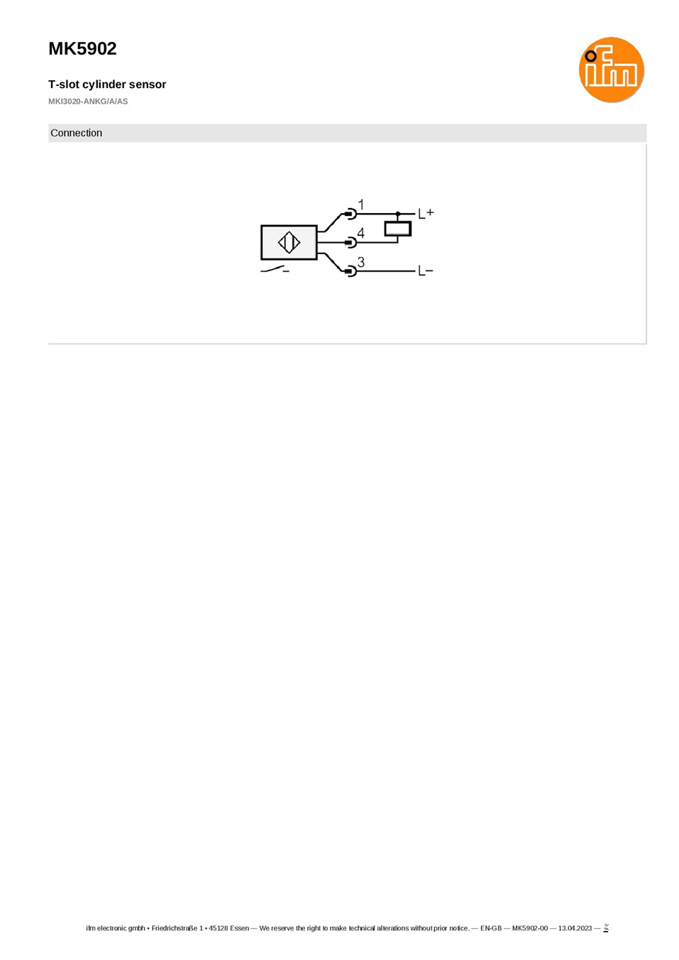 MK5902 \ Cylinder sensors \ NPN \ NO \ 27.5 x 18 x 15.5 mm\M8 Connector datasheet