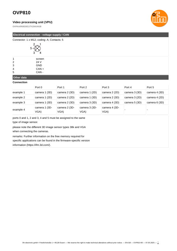 OVP810 \ efector 250 \ Object recognition \ OVPAA/R0/E0/E1/TX2NX/4GB \ DE \ datasheet