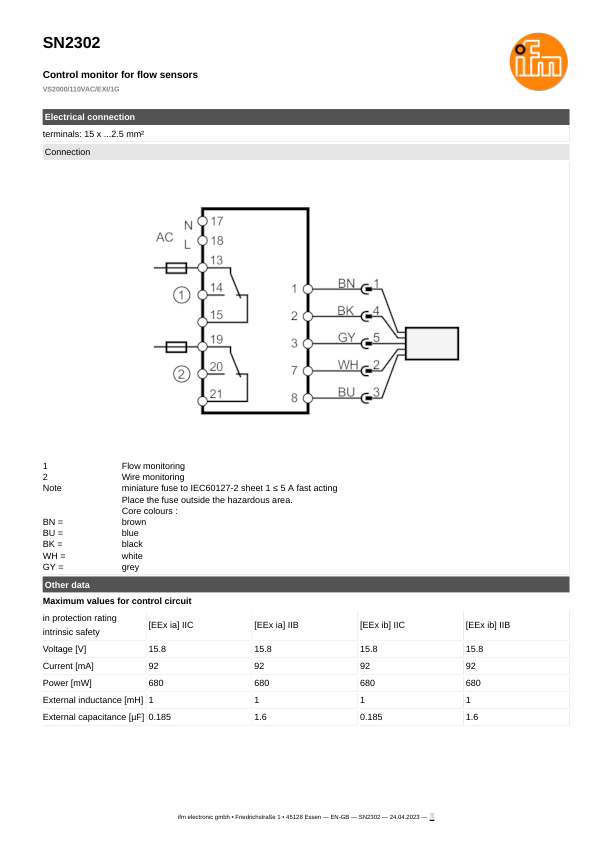 SN2302 \ Flow sensor \ relay datasheet