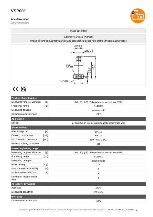 VSP001 \ efector 800 \ Diagnostic systems \ VIBRATION SENSOR \ GB \ datasheet