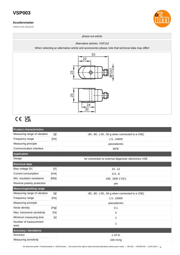 VSP003 \ efector 800 \ Diagnostic systems \ VIBRATION SENSOR \ GB \ datasheet