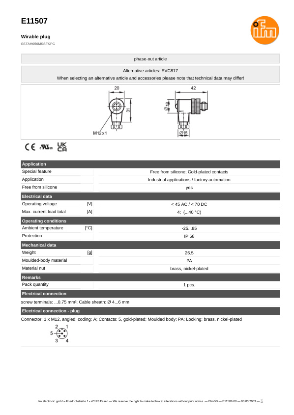 E11507 \ ecomat 400 \ Passive connection technology \ SSTAH050MSSFKPG \ HU datasheet