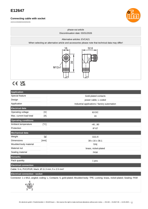 E12647 \ ecomat 400 \ Passive connection technology \ ADOAX050MSS0005H05 \ PL datasheet